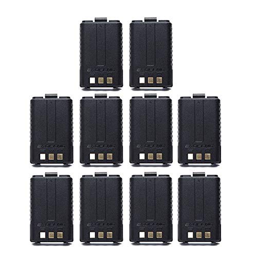 10pcs BAOFENG 7.4V 1800mAh Li-ion Battery for Baofeng Walkie Talkie DM-5R UV-5R UV-5RE BF-F8HP UV-5R V2+ Plus UV-5RTP Series Two Way Radio (10, Black)