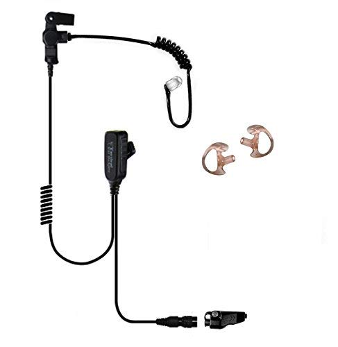 Tactical Ear Gadgets Hawk Lapel Microphone with Quick Release for Kenwood NX and TK Series Multi-Pin Radios (Black Tube)