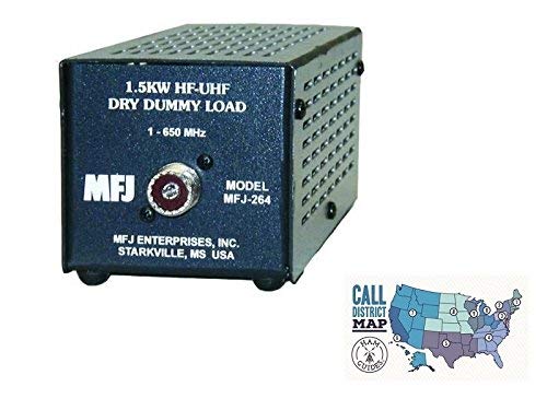 MFJ Dummy Load, 1.3-650MHz, 1.5kW, Dry and Ham Guides TM Pocket Reference Card Bundle