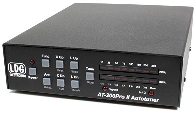 LDG Electronics AT-200PROII Automatic Antenna Tuner 1.8-54 MHz, 5-250 Watts SSB and CW. 100 watts on 6M. 75 watts with PSK or digital modes. 2 Year Warranty