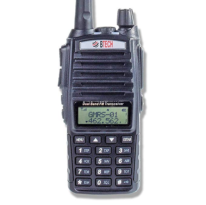 BTECH GMRS-V1 GMRS Two-Way Radio, GMRS Repeater Capable, with Dual Band Scanning Receiver (136-174.99mhz (VHF) 400-520.99mhz (UHF))