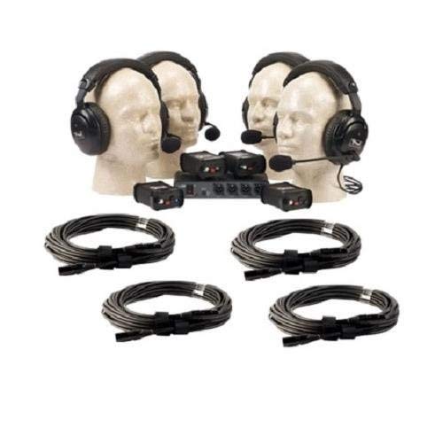 Anchor Audio COM-40FC/C PortaCom Wired Intercom Package with Foam Insert Case, Includes BP-200 Belt Packs and Choice of H-200 or H-200S Headsets