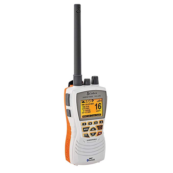 Cobra MR HH600, White MRHH600W Flt GPS Bt, Dsc Floating VHF Radio, White