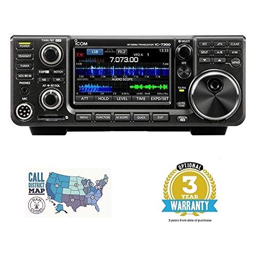 ICOM IC-7300 100W HF Transceiver W/ 3 YEAR Warranty and Ham Guides TM Pocket Reference Card Bundle Bundle