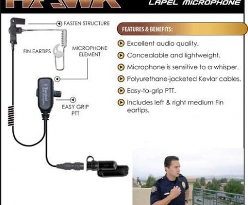 HAWK Police Lapel Microphone QR Earpiece for Vertex Standard VX-537 NYPD Radio Review