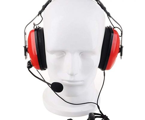 KENMAX 2 Pin Noise canceling Headset Headphone with PTT Mic for Walkie Talkie Kenwood Puxing Wouxun Baofeng (Red) Review