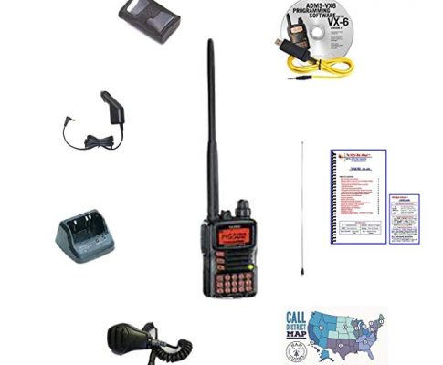 Yaesu VX-6R – Programming Software/Cable – Nifty Guide – Comet SMA24 HT Antenna – Yaesu Waterproof Speaker Mic – Yaesu Car Charger – Yaesu Soft Case – Yaesu Desktop Charger and Ham Guides Pocket Reference Card Bundle! Review