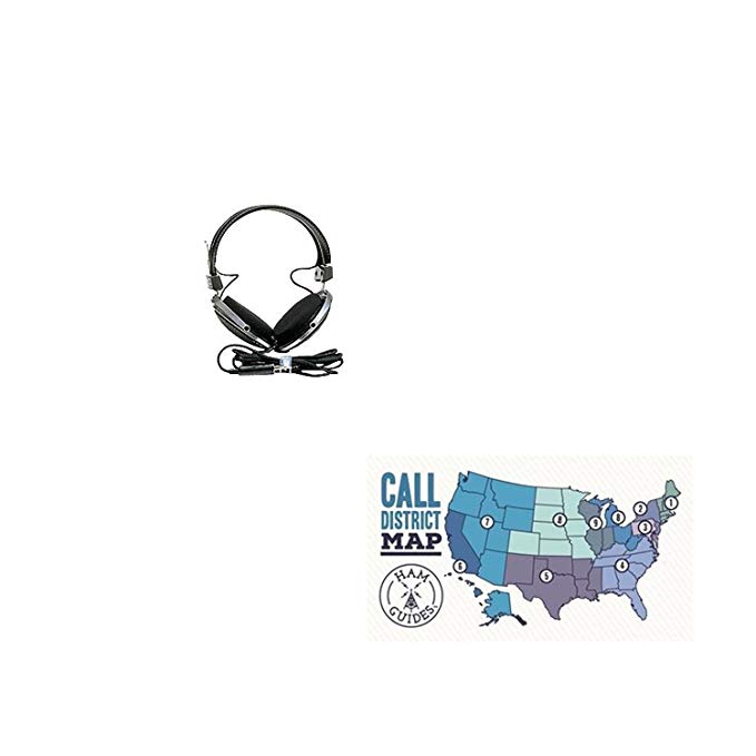 Kenwood Communications headphones, deluxe and Ham Guides TM Pocket Reference Card Bundle