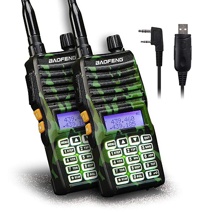 Baofeng - 2PCS UV-5XTP 8W Dual Display VHF136-174MHz UHF400-520MHz Handheld Two-Way Radio Standby Transceiver Walkie Talkie+Programming Cable