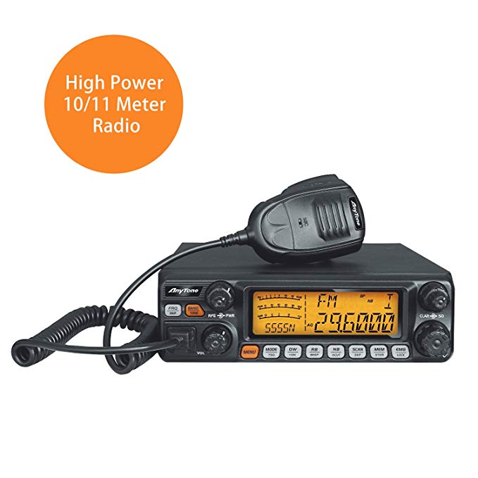 AnyTone AT-5555N 10 Meter Radio can convert into 11 meter CB Radio 40 Channel for truck, with SSB /FM/ AM /PA mode,High Power Output 12W AM,30W FM,30W
