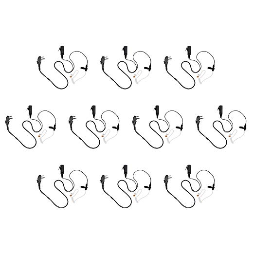 10 Pack Maxtop ASK4038-H4 2-Wire Clear Coil Surveillance Kit Earphone for Hytera HYT TC-700 TC-610 TC-620 TC-510 Radio