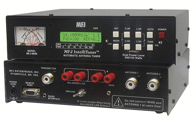 MFJ MFJ-993B MFJ993B MFJ-993 Original 1.8~30 MHz Automatic Antenna Tuner 300 Watts SSB / 150 Watts CW IntelliTuner w/SWR/Watt Meter.