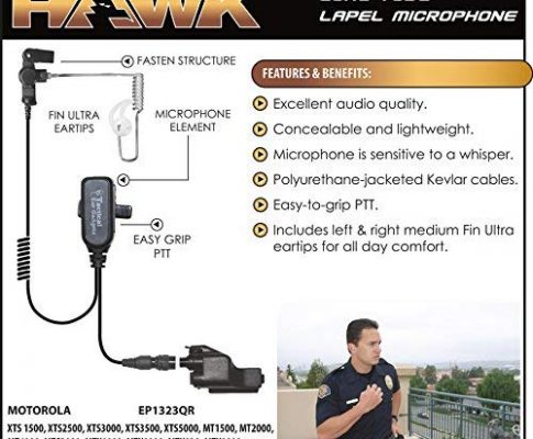 Hawk Lapel Mic for Motorola XTS Radios Includes Fin Ultra Earmolds Review