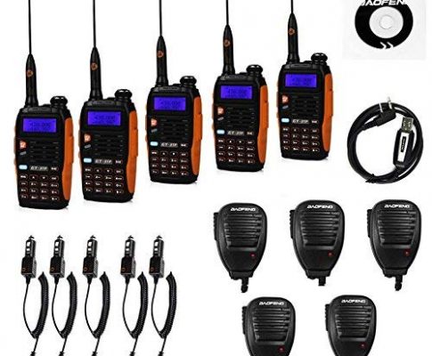 5 Pack Baofeng Pofung GT-3TP Mark-III Tri-Power 8/4/1W Two-Way Radio Transceiver, Dual Band 136-174/400-520 MHz 8W, with High Gain Antenna, Upgraded Chip + 5 Remote Speakers + 1 Programming Cable Review