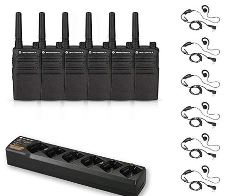 6 Pack of Motorola RMU2040 Radios with 6 Push To Talk (PTT) earpieces and a 6-Bank Radio Charger Review
