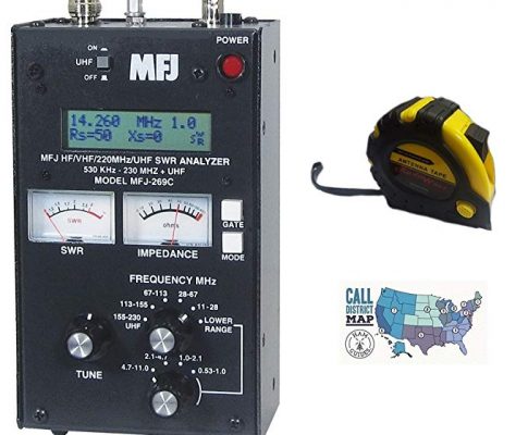 Bundle – 3 Items – Includes MFJ 269C HF/VHF/220MHz/UHF Antenna/SWR/RF Analyzer with Meters with the New Radiowavz Antenna Tape (2m – 30m) and HAM Guides Quick Reference Card Review