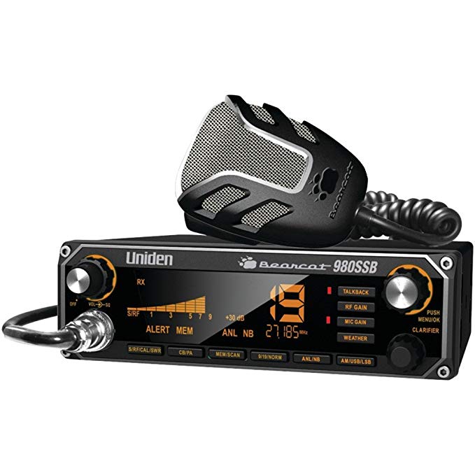 1 - CB Radio with SSB, 7-color backlighting, Noise-canceling microphone, BEARCAT 980SSB