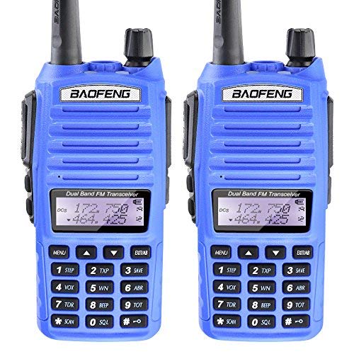 2PCS BaoFeng UV-82 UV82 5W Dual Band VHF/UHF Analog Portable Two-Way Radio Blue