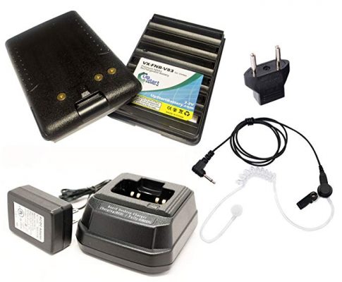 2-Pack Yaesu/Vertex FNB-V83 Two-Way Radio Battery (1600mAh, 7.2V, NIMH) + Charger + EU Adapter + Listen Only FBI Earpiece Replacement For Yaesu VX-150, Yaesu VX-110, Yaesu VX-160, Yaesu VX-180 Review