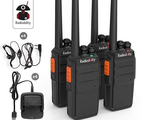 Radioddity R2 Two Way Radio 16 Channels,96 Hours Super Long Standby VOX Scrambler,1100mAh Li-ion Battery Granular Sensation Walkie Talkie USB Charger + Earpiece (Pack of 4) Review
