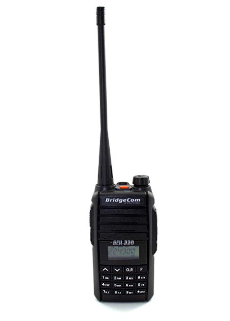 BCH-220 Handheld HT Ham Portable FM Radio (220Mhz 1.25M Radio, Full 5W Radio on 220mhz) Amateur Radio with LCD Display, Long Range and Rechargeable Battery (up to 12 Hours) by BridgeCom Systems