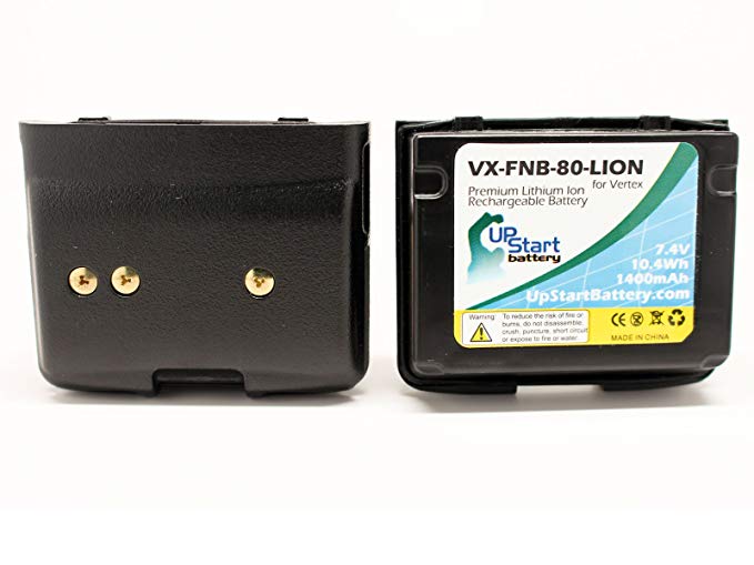 2x Pack Replacement FNB-80Li, FNB-58Li Battery for Yaesu/Vertex VX-7R, VX-6, VX-6R, VX-5, VX-5R, VXA-710, VXA-700, VX-7RB and Standard Horizon HX471S, HX460S, HX470 Two-Way Radios - Upstart Battery