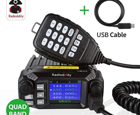Radioddity QB25 Quad Band Quad-Standby Mini Mobile Car Truck Radio VHF UHF 25W/10W Car Transceiver with Programming Cable & CD Review