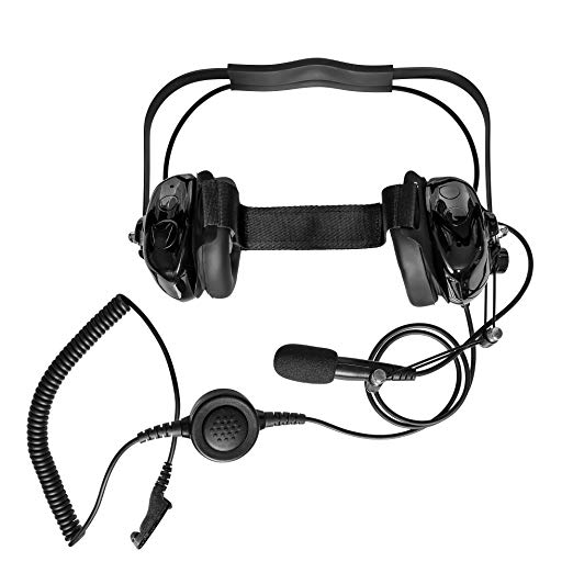 Maxtop AHDH0032-BK-M9 Two Way Radio Noise Cancelling Headset for Motorola MTP850 MTP830 XPR-7380 XPR-7550 XPR-7580